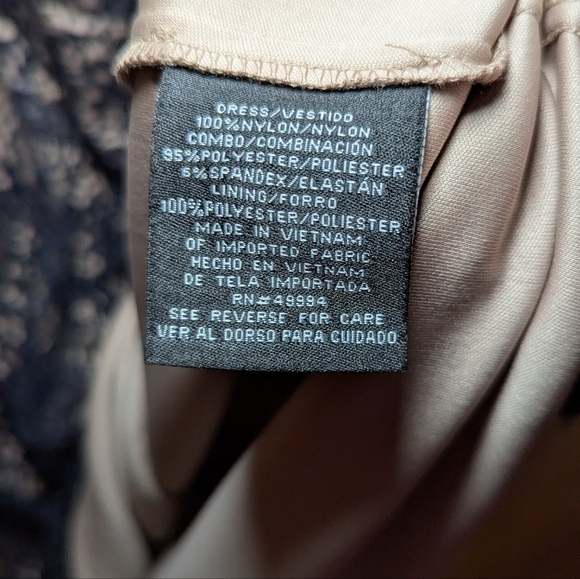 R&M Richards Navy Lace Sheath Dress Sleeveless Cocktail Sequins Size 20 - Picture 4 of 5